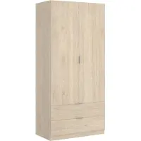 Dmora Guardaroba 2 Ante Anya 52x184h cm Marrone Rovere, Appendiabiti 2 Ante