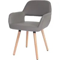 Mendler Sedia da sala da pranzo HWC-A50 II, sedia da cucina, design retrò anni '50 ~ Pelle finta, grigio tortora, gambe leggere