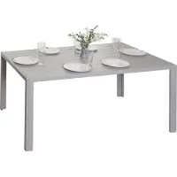 MCW Tavolo da pranzo in alluminio MCW-N40, tavolo da bistrot, tavolo da giardino, tavolo da balcone, resistente alle intemperie, 140x80 cm ~ grigio chiaro