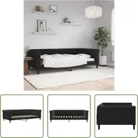 The Living Store Letto da giorno nero 100x200 cm in velluto