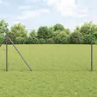 Syfax Fissaggio a terra esagonale per recinzione 25 x 1 m Grigio Rete