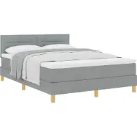 Syfax Letto a molle con cuscino Grigio chiaro 140 x 190 cm Tessuto