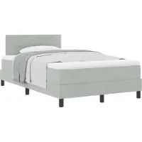 Syfax Letto a molle con materasso Grigio chiaro 120 x 190 cm Velluto