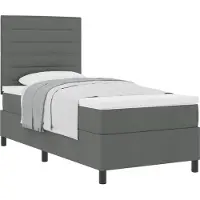 Syfax Letto a molle con materasso Grigio scuro 90 x 190 cm Tessuto