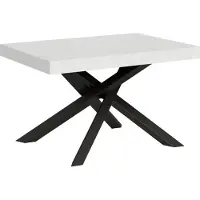 Itamoby - Tavolo allungabile 130/390x90 cm Volantis bianco frassino gambe antracite