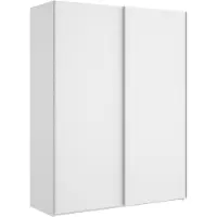 Dmora Guardaroba 2 Ante Anda 65x204h cm Bianco Bianco Lucido, Appendiabiti 2 Ante