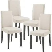 En.casa Sedia da pranzo 'Hamburg' set di 4 sedie imbottite gambe in legno beige