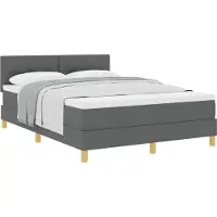 Syfax Letto a molle con cuscino Grigio scuro 160 x 200 cm Tessuto