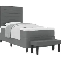Syfax Letto a molle con testiera Grigio scuro 100 x 200 cm Tessuto