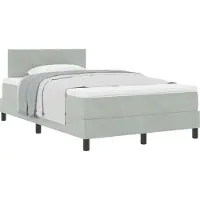 Syfax Letto a molle con materasso Grigio chiaro 120 x 190 cm Velluto