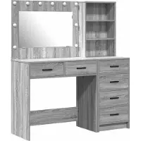 Syfax Tavolo da Trucco con cassetto Grigio chiaro 78.5 x 41 x 135 cm
