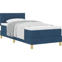 Syfax Letto a molle con cuscino con testiera Blu 100 x 200 cm Tessuto