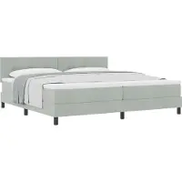 Syfax Letto a molle con materasso Grigio chiaro 200 x 200 cm Velluto