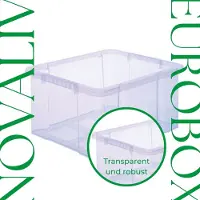 Novaliv 8x scatole con coperchio grandi 80L antracite impilabili con chiusura a clip roll box plastica senza BPA 61x40x45 cm