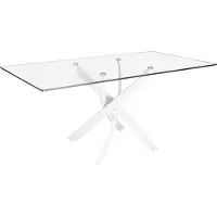 ANGEL CERDA SL Tavolo da pranzo Angel Cerdá rettangolare in vetro temperato bianco acciaio 1138-160x95