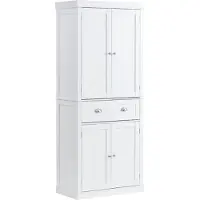 Vevor Armadio da cucina da 183 cm, armadio multiuso con ante, cassetto e 3 ripiani regolabili, armadio da cucina, soggiorno, sala da pranzo, lavanderia, bianco