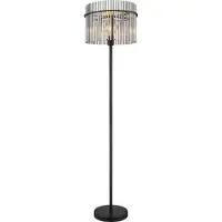 Globo Piantana Gorley, altezza 152 cm, grigio fumo, vetro/metallo