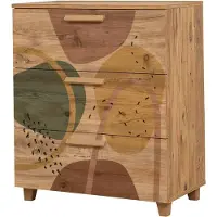 Dmora Cassettiera Dacia 43x80x95h cm Marrone Quercia, 3 Cassetti Apertura Scorrevole