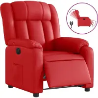 Syfax Poltrona Reclinabile Elettrica Rossa in Pelle finta