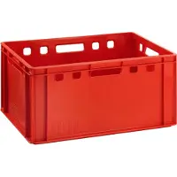 BURI Cassa per carne Euro, cassa di stoccaggio, cassa di trasporto E3 standard, colore rosso (1xE3 rosso)