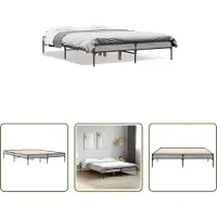 The Living Store Struttura letto grigio Sonoma 120x200 cm in legno e metallo