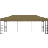 Syfax Gazebo da Giardino 6x3x2,7 m Grigio Talpa 180 g/m²