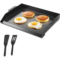 Vevor padella per grigliare Acciaio al carbonio, padella rettangolare universale (502 x 370 mm) per grigliate teppanyaki, fornello domestico portatile con maniglia