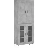 Syfax Credenza Grigio Cemento 69,5x34x180 cm in Legno Multistrato