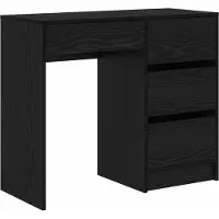 Syfax Scrivania Rovere Nero 90 x 37.5 x 75 cm Legno multistrato