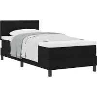 Syfax Letto a molle con testiera Nero 90 x 200 cm Tessuto