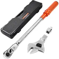 OEM VEVOR Set di chiavi dinamometriche a scatto (regolabili), azionamento da 1/2 pollice, 271-216,8 Nm, scala a doppio campo, 72 denti, elevata precisione ±2 %, per riparazioni di autoveicoli