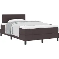 Syfax Letto a molle con testiera Marrone Scuro 120 x 200 cm Tessuto