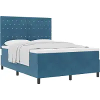 vidaXL Letto a molle con materasso blu scuro 160 x 200 cm in velluto