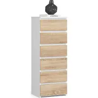 Akord Cassettiera Alta Bianco/Rovere Sonoma 40X35X109 Cm