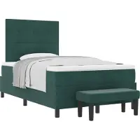 vidaXL Letto boxspring con cuscini , verde scuro, 190 x 120 cm, velluto