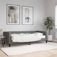 Prolenta Maison Exclusive - Divano letto con materasso, grigio scuro, 90x200 cm, tessuto