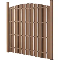 Neu.holz WPC giardino recinzione privacy recinzione frangivento recinzione louvre recinzione 180x(165-180)cm rotondo []
