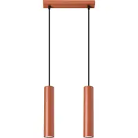 Sollux Lampada a sospensione LAGOS 2 rosso ocra 2xGU10 10W acciaio 105x6x30cm