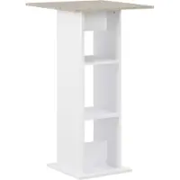 Syfax Tavolo da Bar Bianco e Cemento 60x60x110 cm