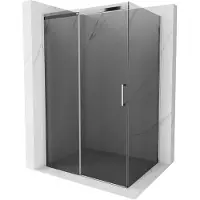 Mexen Omega cabina doccia scorrevole 140 x 100 cm, grafite, cromo - 825-140-100-01-40