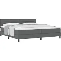 Syfax Letto a molle con testiera Grigio scuro 200 x 200 cm Tessuto