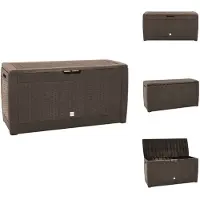 vidaXL Cassapanca da giardino marrone 119x48x60 cm in polipropilene - Cassette da giardino