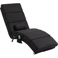 HOMCOM Poltrona massaggiante , poltrona reclinabile con telecomando, 56 x 168 x 84 cm, nero