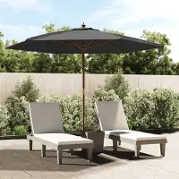 Prolenta Maison Exclusive - Ombrellone con palo in legno, colore antracite, 299x240 cm