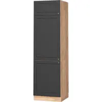 Vicco Armadio frigorifero Fame-Line Antracite-oro 60 cm, Model 38403