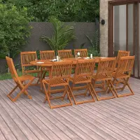 Prolenta Maison Exclusive - Set da pranzo da giardino 11 pezzi 220x90x75 cm in legno massello di acacia