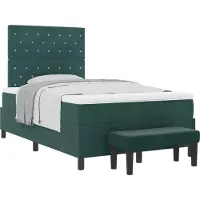 Syfax Letto a molle con testiera Verde scuro 190 x 120 cm Velluto