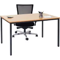 Mendler Scrivania Braila, tavolo da conferenza tavolo da ufficio tavolo da seminario, 120x80cm MDF ~ aspetto faggio