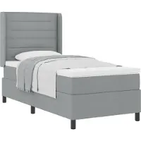Syfax Letto a molle con materasso Grigio chiaro 200 x 80 cm Tessuto