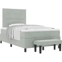 Syfax Letto a molle con testiera Grigio chiaro 190 x 120 cm Velluto